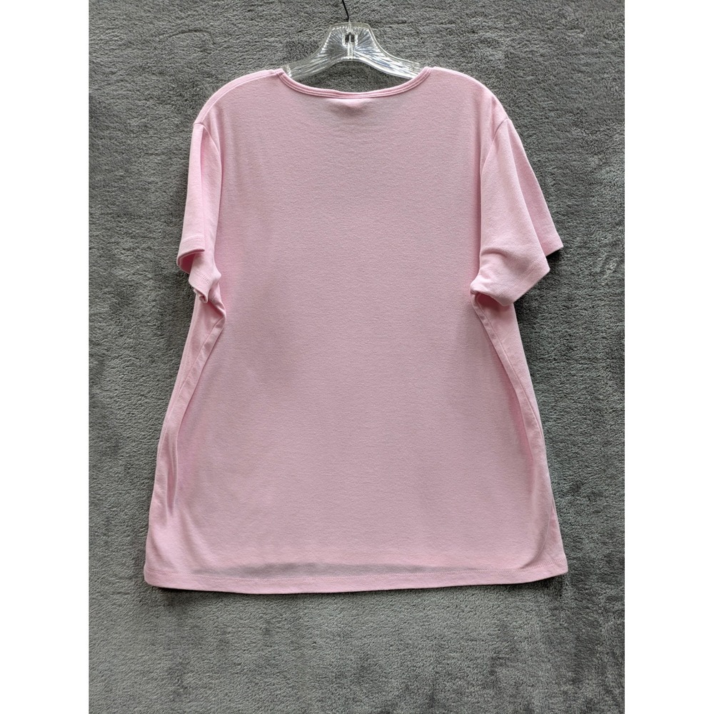 Americana Pink Ribbon Graphic‎ TShirt Womens XL All American Strong Stars - Picture 7 of 8